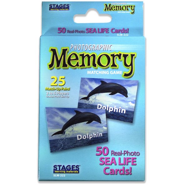 Stages Learning Materials Photographic Memory Matching Game, Sea Life SLM-222